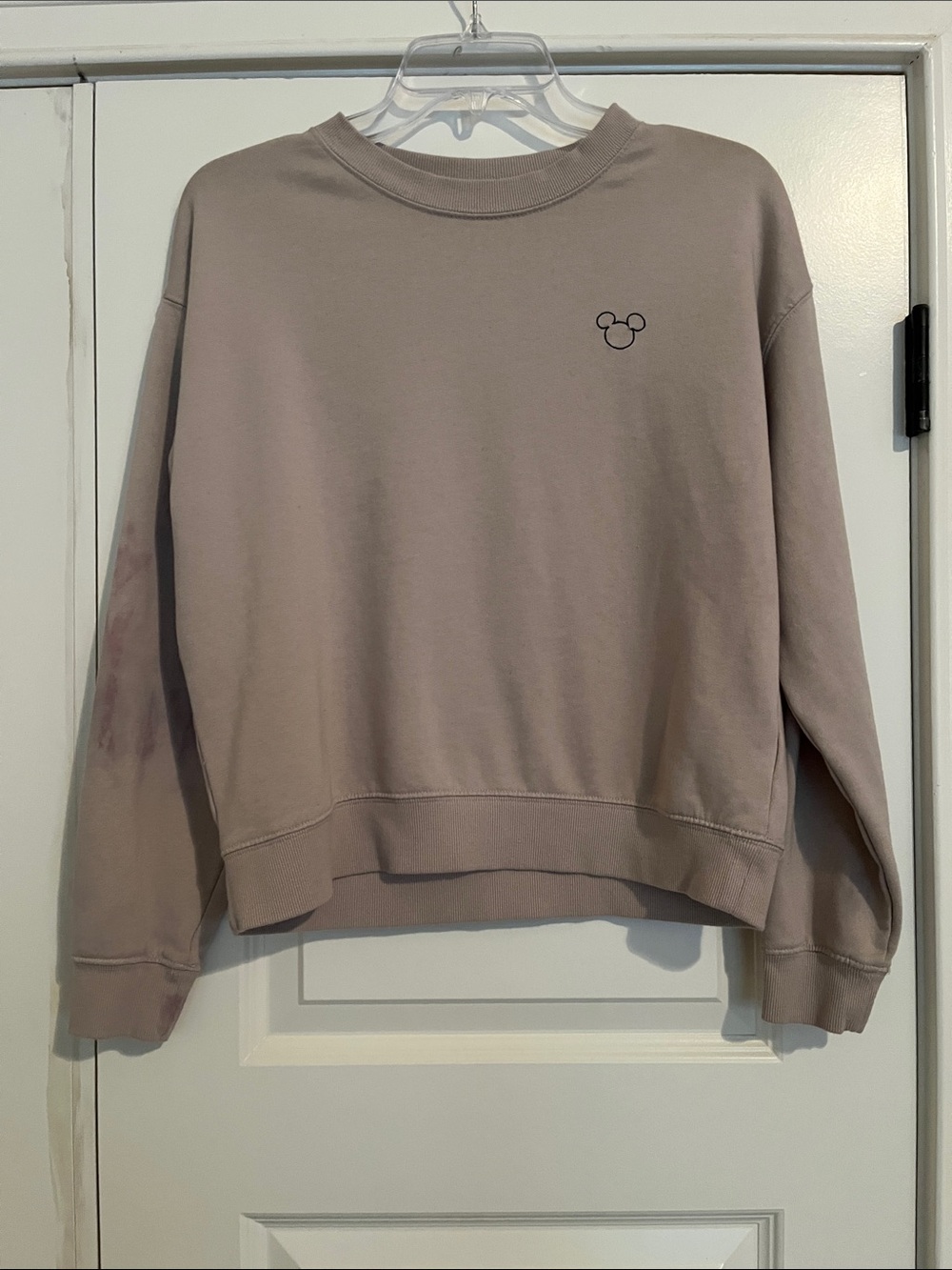 Disney Tan‎ Crewneck Sweatshirt with Mini Mickey Outline
